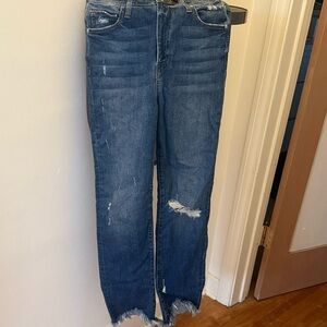 Jonathan Simkhai Straight Leg Distressed Blue Jeans for Women